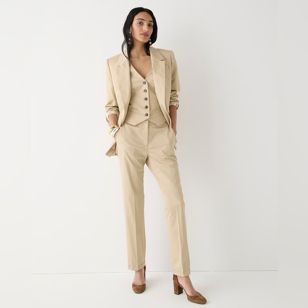 J.Crew Kate cuffed straight-leg pant in lightweight chino